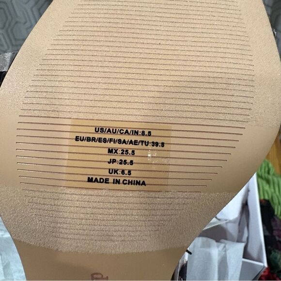 The Drop Women's Leopard Avery Square Toe Two Strap High Heeled Sandal Size 8.5 - Picture 5 of 7